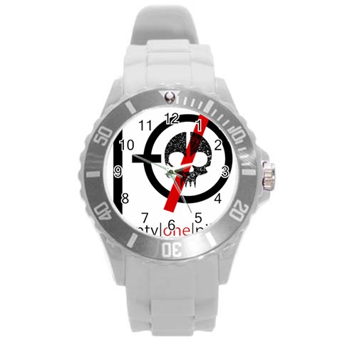 Twenty One Pilots Skull Round Plastic Sport Watch (L) from ArtsNow.com Front