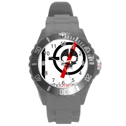 Twenty One Pilots Skull Round Plastic Sport Watch (L) from ArtsNow.com Front