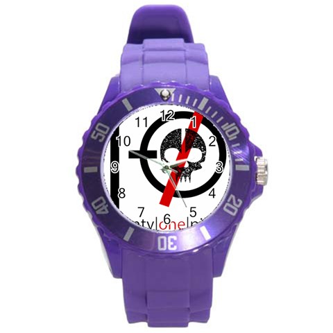 Twenty One Pilots Skull Round Plastic Sport Watch (L) from ArtsNow.com Front