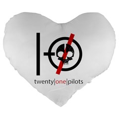 Twenty One Pilots Skull Large 19  Premium Heart Shape Cushion from ArtsNow.com Front