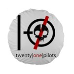 Twenty One Pilots Skull Standard 15  Premium Flano Round Cushion 