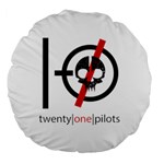 Twenty One Pilots Skull Large 18  Premium Flano Round Cushion 