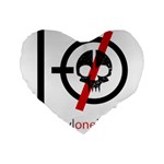 Twenty One Pilots Skull Standard 16  Premium Flano Heart Shape Cushion 