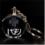 Twenty One Pilots Skull Clover 3D Engraving Circle Key Chain