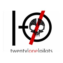Twenty One Pilots Skull Double Sided Flano Blanket (Mini) from ArtsNow.com 35 x27  Blanket Back