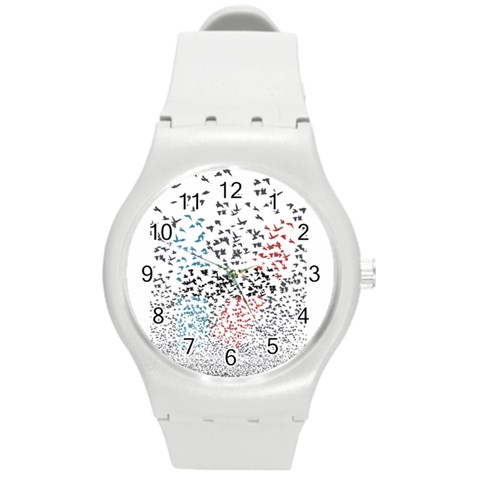 Twenty One Pilots Birds Round Plastic Sport Watch (M) from ArtsNow.com Front