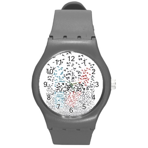 Twenty One Pilots Birds Round Plastic Sport Watch (M) from ArtsNow.com Front