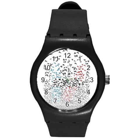 Twenty One Pilots Birds Round Plastic Sport Watch (M) from ArtsNow.com Front