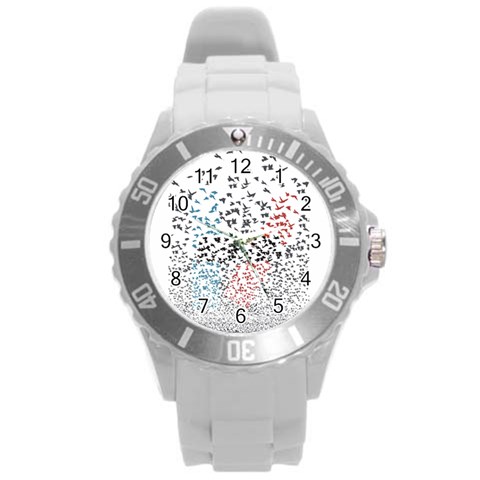 Twenty One Pilots Birds Round Plastic Sport Watch (L) from ArtsNow.com Front
