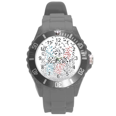 Twenty One Pilots Birds Round Plastic Sport Watch (L) from ArtsNow.com Front