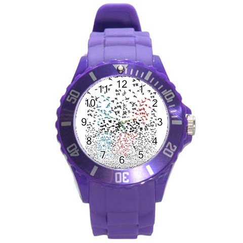 Twenty One Pilots Birds Round Plastic Sport Watch (L) from ArtsNow.com Front