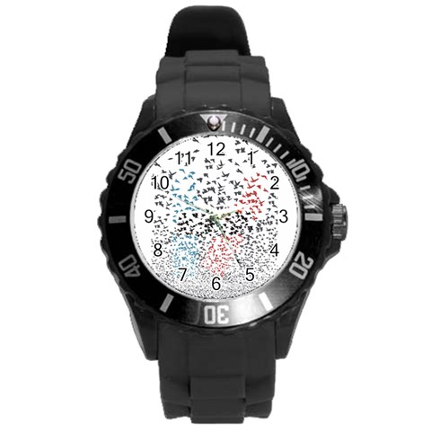 Twenty One Pilots Birds Round Plastic Sport Watch (L) from ArtsNow.com Front