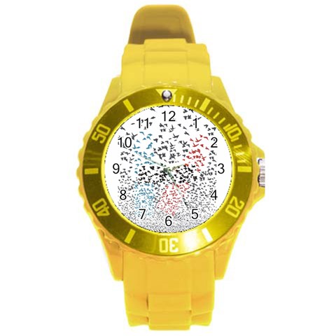 Twenty One Pilots Birds Round Plastic Sport Watch (L) from ArtsNow.com Front