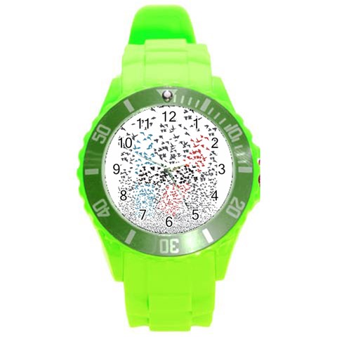 Twenty One Pilots Birds Round Plastic Sport Watch (L) from ArtsNow.com Front
