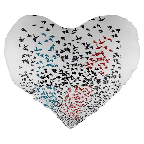 Twenty One Pilots Birds Large 19  Premium Heart Shape Cushion from ArtsNow.com Back