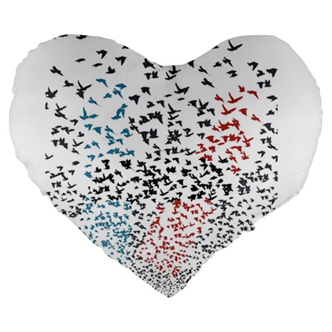 Twenty One Pilots Birds Large 19  Premium Flano Heart Shape Cushion from ArtsNow.com Front