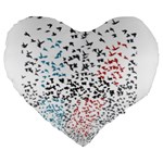 Twenty One Pilots Birds Large 19  Premium Flano Heart Shape Cushion