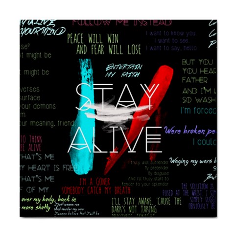 Twenty One Pilots Stay Alive Song Lyrics Quotes Tile Coaster from ArtsNow.com Front