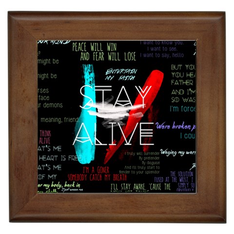 Twenty One Pilots Stay Alive Song Lyrics Quotes Framed Tile from ArtsNow.com Front