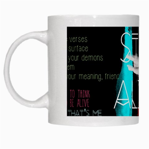 Twenty One Pilots Stay Alive Song Lyrics Quotes White Mug from ArtsNow.com Left