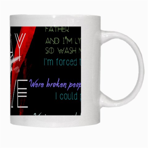 Twenty One Pilots Stay Alive Song Lyrics Quotes White Mug from ArtsNow.com Right
