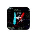 Twenty One Pilots Stay Alive Song Lyrics Quotes Rubber Square Coaster (4 pack)