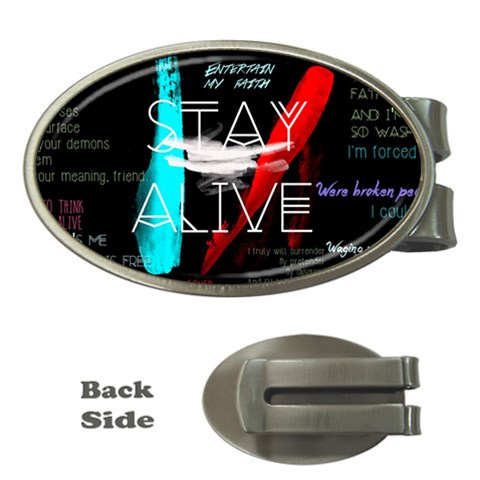 Twenty One Pilots Stay Alive Song Lyrics Quotes Money Clip (Oval) from ArtsNow.com Front