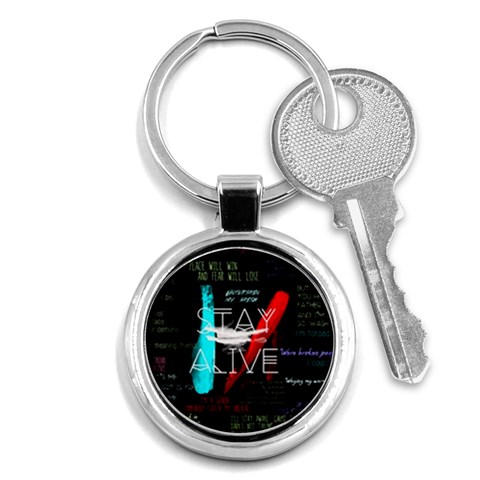 Twenty One Pilots Stay Alive Song Lyrics Quotes Key Chain (Round) from ArtsNow.com Front