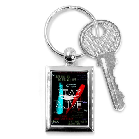 Twenty One Pilots Stay Alive Song Lyrics Quotes Key Chain (Rectangle) from ArtsNow.com Front