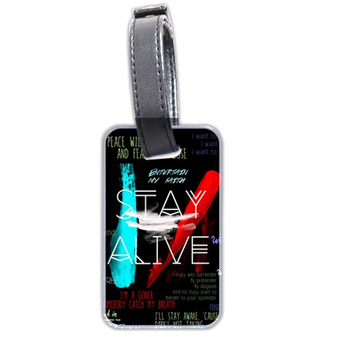 Twenty One Pilots Stay Alive Song Lyrics Quotes Luggage Tag (two sides) from ArtsNow.com Back