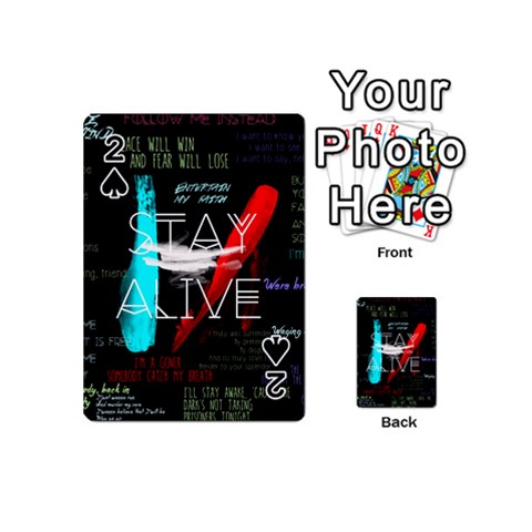 Twenty One Pilots Stay Alive Song Lyrics Quotes Playing Cards 54 (Mini) from ArtsNow.com Front - Spade2