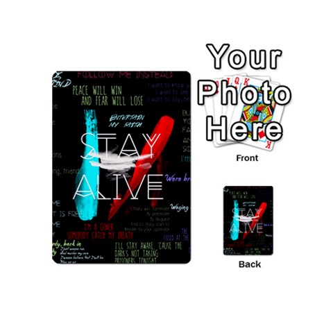 Twenty One Pilots Stay Alive Song Lyrics Quotes Playing Cards 54 (Mini) from ArtsNow.com Back