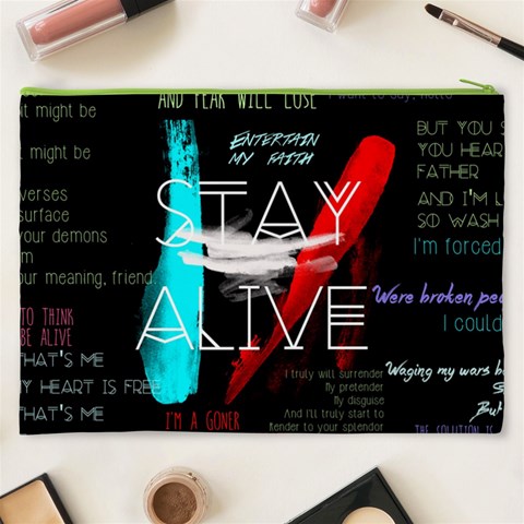 Twenty One Pilots Stay Alive Song Lyrics Quotes Cosmetic Bag (XXXL) from ArtsNow.com Back