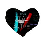 Twenty One Pilots Stay Alive Song Lyrics Quotes Standard 16  Premium Heart Shape Cushion 
