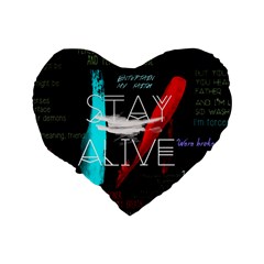 Twenty One Pilots Stay Alive Song Lyrics Quotes Standard 16  Premium Heart Shape Cushion  from ArtsNow.com Back