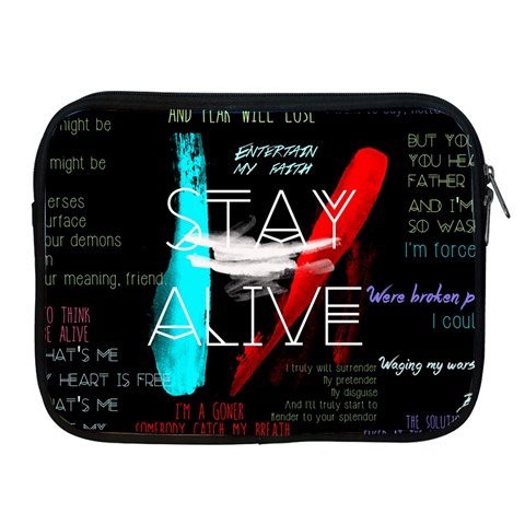 Twenty One Pilots Stay Alive Song Lyrics Quotes Apple iPad 2/3/4 Zipper Case from ArtsNow.com Front