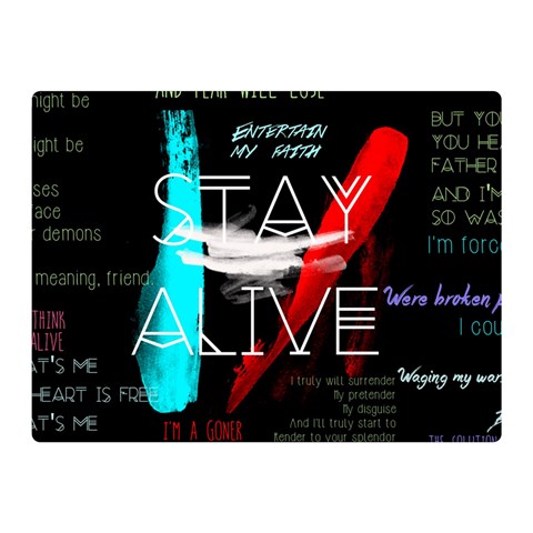Twenty One Pilots Stay Alive Song Lyrics Quotes Double Sided Flano Blanket (Mini) from ArtsNow.com 35 x27  Blanket Back