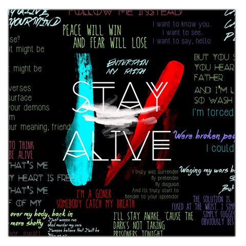 Twenty One Pilots Stay Alive Song Lyrics Quotes Large Satin Scarf (Square) from ArtsNow.com Front