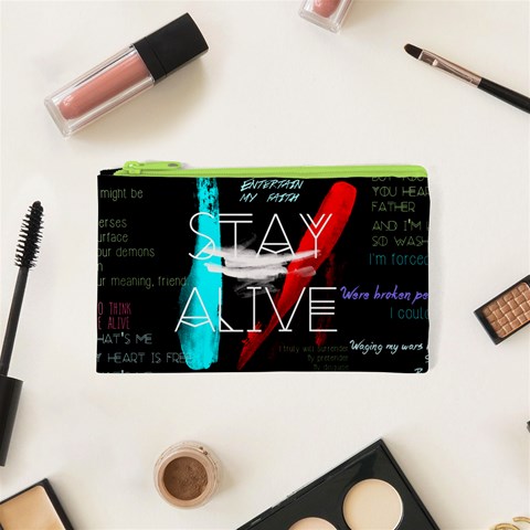 Twenty One Pilots Stay Alive Song Lyrics Quotes Cosmetic Bag (XS) from ArtsNow.com Front