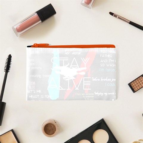 Twenty One Pilots Stay Alive Song Lyrics Quotes Cosmetic Bag (XS) from ArtsNow.com Front