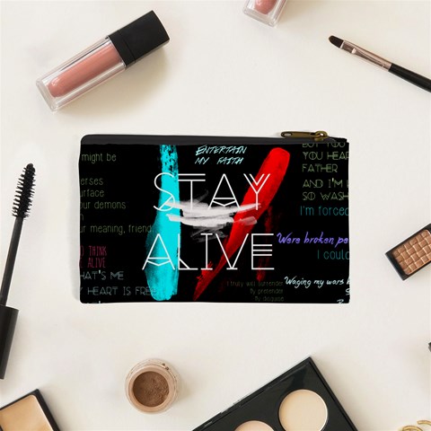 Twenty One Pilots Stay Alive Song Lyrics Quotes Cosmetic Bag (XS) from ArtsNow.com Back