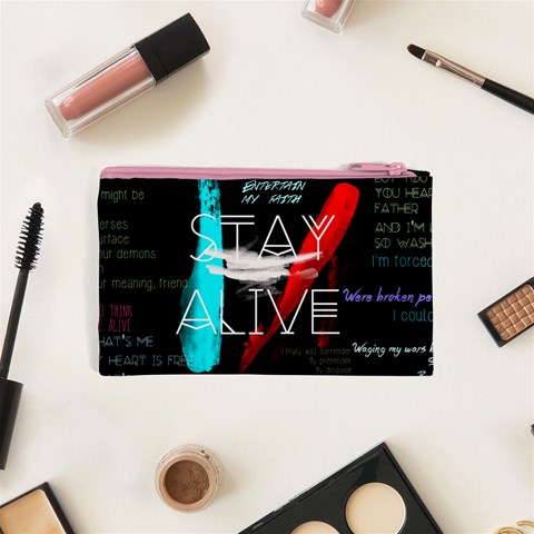 Twenty One Pilots Stay Alive Song Lyrics Quotes Cosmetic Bag (XS) from ArtsNow.com Back