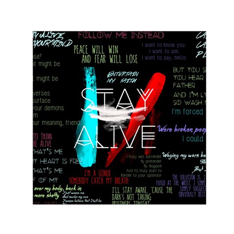 Twenty One Pilots Stay Alive Song Lyrics Quotes Small Satin Scarf (Square) from ArtsNow.com Front