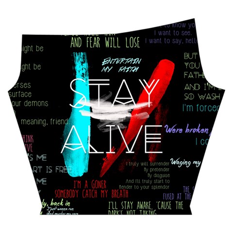 Twenty One Pilots Stay Alive Song Lyrics Quotes Yoga Cropped Leggings from ArtsNow.com Left