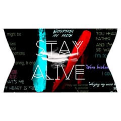 Twenty One Pilots Stay Alive Song Lyrics Quotes Yoga Cropped Leggings from ArtsNow.com Waistband Front