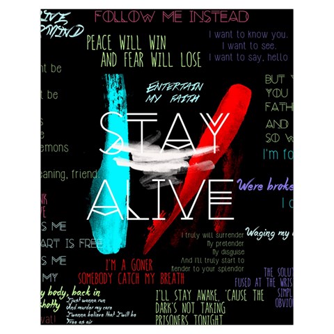 Twenty One Pilots Stay Alive Song Lyrics Quotes Drawstring Pouch (XL) from ArtsNow.com Front