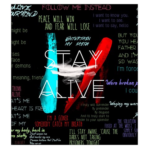 Twenty One Pilots Stay Alive Song Lyrics Quotes Drawstring Pouch (XXL) from ArtsNow.com Front