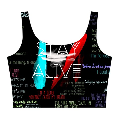 Twenty One Pilots Stay Alive Song Lyrics Quotes Midi Sleeveless Dress from ArtsNow.com Top Front