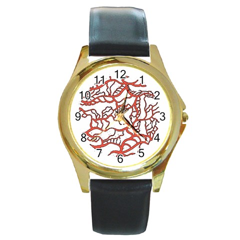 Twenty One Pilots Tear In My Heart Soysauce Remix Round Gold Metal Watch from ArtsNow.com Front