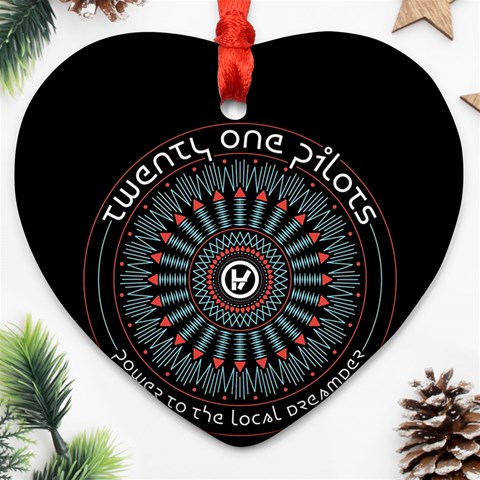 Twenty One Pilots  Heart Ornament (Two Sides) from ArtsNow.com Back